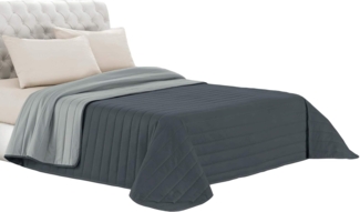 Italian Bed Linen Elegant Sommer Steppdecke hell dunkel grau, 100% Mikrofaser, 260x270 cm