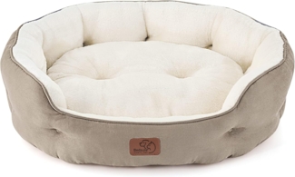 BEDSURE Katzenbett waschbar Katzen Bettchen - 63 x 53 x 20 cm Katzen Bett mit Zweiseitig Innenkissen Katzenschlafplatz für Katzen oder kleine Hunde, Kamel