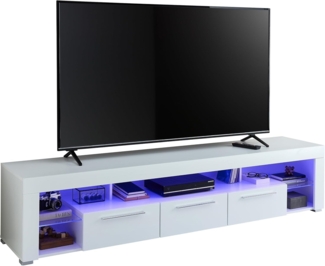 TV Lowboard GOAL2 weiß glanz Beleuchtung