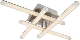 LED Deckenleuchte, Metall Chrom, warmweiß, L55cm