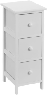 DRW Schrank mit 3 Schubladen aus MDF-Holz in Weiß