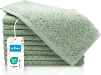 ZOLLNER Gästehandtücher, Walkfrottier (10-St), 30x50 cm, 100% Baumwolle, mit 2 Bordürenstreifen