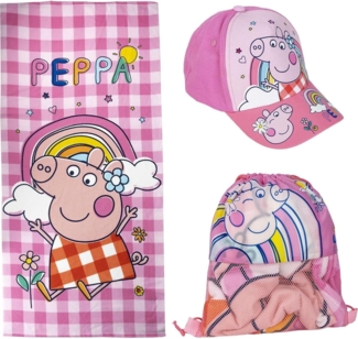 Peppa Pig Waschlappen-Set Handtücher im praktischen Beutel für Kinder