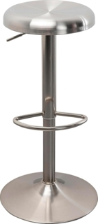 Kare Design Barhocker Kalea, Silber, Esszimmerstuhl, Höhenverstellbar, Stahlgestell, Edelstahl Sitzflächen, Esszimmer, Bar, 82 x 41 x 41 cm (H/B/T)