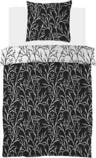 Brielle Bettwäsche Mako Satin Wendebettwäsche-Set - 2-tlg - Schwarz-Weiss, 2 teilig, Mit Reißverschluss, 100% Baumwolle