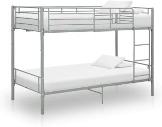 vidaXL Etagenbett Grau Metall 90×200 cm 287911