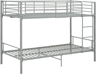 vidaXL Etagenbett Grau Metall 90×200 cm 287911