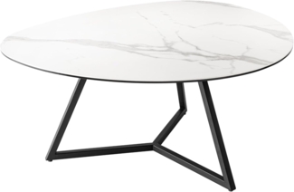riess-ambiente Couchtisch MARVELOUS 90cm weiß / schwarz (Einzelartikel, 1-St), Wohnzimmer · Keramik · Glas · Metall · Marmor-Design
