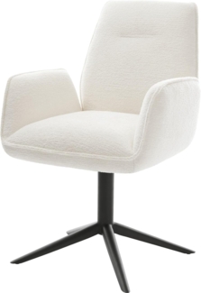 Drehstuhl Zoa-Flex Bouclé Soft Beige Fußkreuz Schwarz 360° drehbar Wippfunktion Taschenfederkern