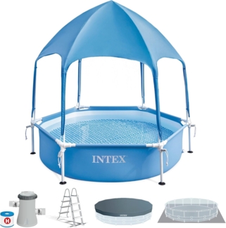 Intex Pool 28209NP - Metal Frame Pool mit Überdachung (183x38cm)