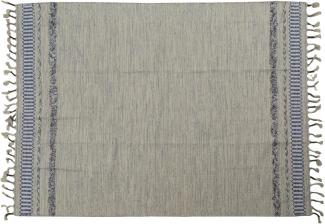 Dmora Moderner Boston-Teppich, Kelim-Stil, 100% Baumwolle, grau, 230x160 cm