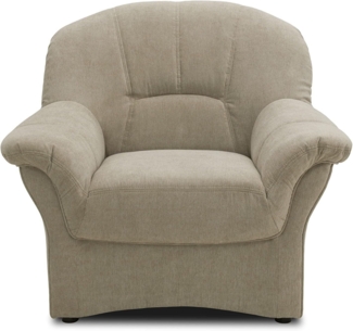 DOMO. collection Polstersessel Bahia FK, Sessel mit Federkernpolsterung, Federkernsessel in klassischem Design, Einzelsessel 102 x 57 x 91 cm (BxTxH), beige-grau