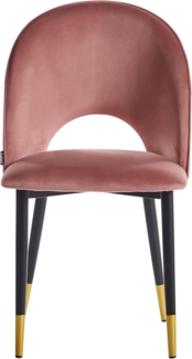 Esszimmerstuhl 2er Set MAGALIA Samtstoff Rosa