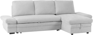 Vente-unique - Ecksofa mit Schlaffunktion & Ecke wechselbar - Chenille-Stoff - Hellgrau - SIVIARA