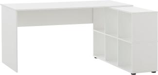 SCHILDMEYER Schreibtisch Bürotisch Computertisch Ablage Weiß 150 x 73,6 x 121,6 cm