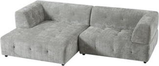 Vente-unique - Ecksofa - Ecke links - Strukturstoff - Grau - NOSAVO