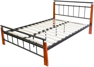 Metallbett inkl. Lattenrost 140x200 schwarz