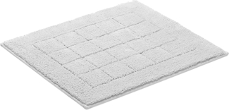 Vossen Badematte Exclusive, Höhe 20 mm, rutschhemmend beschichtet, fußbodenheizungsgeeignet, Baumwolle, rechteckig, Badteppich, Uni-Farben, Karo Muster, Hoch-Tief Effekt, reine Baumwolle