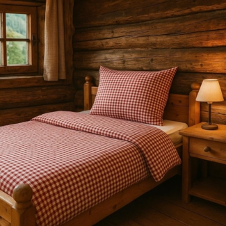 texpot Bettwäsche Landhaus Karo Bauernkaro Reißverschluss 100% Baumwolle, mit Reißverschluss