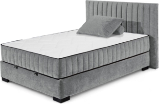 NAGOL C Boxbett 140x200, Anthrazit - Bequemes Bett mit Bettkasten und Premium 9-Zonen-Federkern Wendematratze - 165 x 114 x 214 cm (B/H/T)