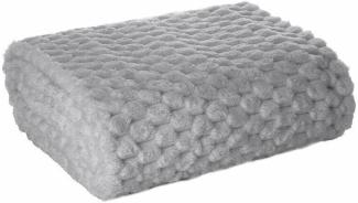 Wohndecke Kuscheldecke Decke MICROFASER Sofadecke Tagesdecke CINDY6 170x210 silber