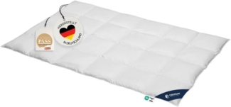 casimum Daunenbettdecke LUXUS Decke für Sommer, Winter, Ganzjahr, hergestellt in Deutschland, Füllung: 100% Daunen, Klasse 1, Downpass zertifiziert, Bezug: 100% Baumwolle, Bettdecke 135x200cm, 155x220cm & weitere Größen, nachhaltig