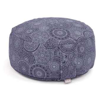 bodhi Meditationskissen Meditationskissen RONDO, 32 x 20 cm Mandala, dunkelblau, Dinkel