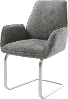 Freischwinger Zoa-Flex Bouclé Grau Freischwinger flach Edelstahl Taschenfederkern