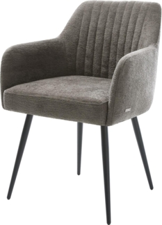 Esszimmerstuhl Greg-Flex Bouclé Soft Schlamm 4-Fuß konisch Schwarz Taschenfederkern