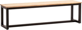 Esszimmerbank 120x40x45cm Akazie Massivholz Metall Loft-Style Industrial