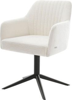 Drehstuhl Greg-Flex Bouclé Soft Beige Fußkreuz Schwarz 360° drehbar Wippfunktion Taschenfederkern