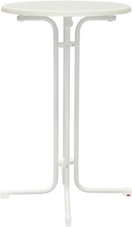 MFG Stehtisch 70 cm klappbar, wetterfeste Melamin-Platte, Gestell: weiß, Tischplatte: weiß