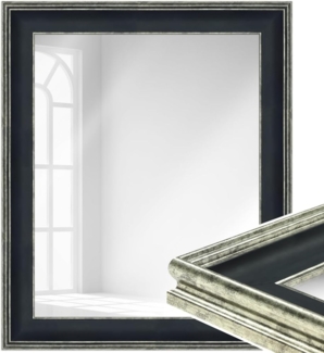 WANDStyle Wandspiegel H235 aus Kunststoff in Schwarz 60 x 80 cm im Stil Klassisch