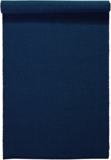 LINUM UNI Dekoratives Tischläufer für Esstisch 45x150 cm, 100% Gerippte Baumwolle, Maschinenwaschbar, Indigoblau