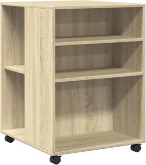 Beistelltisch mit Rollen Sonoma-Eiche 55x60x78 cm Holzwerkstoff 853157