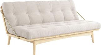 KARUP DESIGN FOLK Schlafsofa Cord Gestell Natur Matratze Ivory