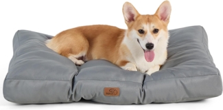 BEDSURE Hundekissen kleine Hunde waschbar - 76x50 cm Hundebett M für kleine, mittelgroße Hunde gepolstert Hundematte dunkelgrau in 10cm Höhe