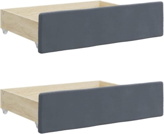 vidaXL Bettschubkasten Bettschubladen 2 Stk. Dunkelgrau Holzwerkstoff und Samt