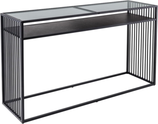 riess-ambiente Konsolentisch ARCHITECTURE 120cm graphit / schwarz (Einzelartikel, 1-St), Wohnzimmer · Glas · Metall · Marmor-Optik · Flur · Industrial Design