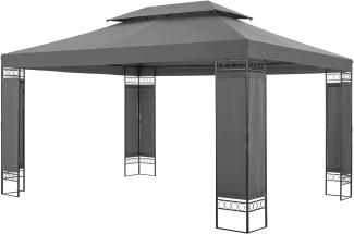 Festzelt Lanciano Pavillon 400x300x265cm Dunkelgrau [en. casa]