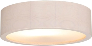 Licht-Erlebnisse Deckenleuchte ARBARO, ohne Leuchtmittel, Rund Ø 27 cm klein E27 Holz geweißt Glas wohnlich Flur Wohnzimmer