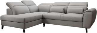 Designer Sofa Nobile mit verstellbarer Rückenlehne Stoff Grau Links