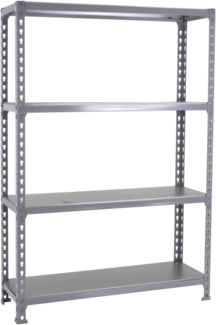 Simon Rack Schwerlastregal, 1500 x 1200 x 300 mm, Bis 200 kg Belastbar, 4 Verstellbare Ablagen, Kellerregal, Lagerregal, Grau - Simonclick
