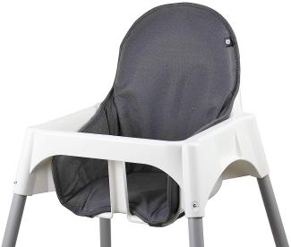 Tinydo® Hochstuhl-Sitzkissen optimal für IKEA Antilop und ähnliche Treppenhochstühle mit Memory-Schaum-Dämpfung Sitzverkleinerer-Auflage für Babystühle rutschfest pflegeleicht (dunkelgrau)