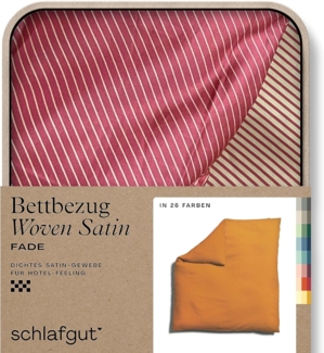 Schlafgut Woven Fade Bettwäsche|Bettbezug einzeln 200x200 cm| yellow-deep-red-mid