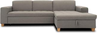DOMO. collection Sugar Ecksofa, Sofa in L-Form, Eckcouch Polstergarnitur, hellgrau, 266 x 162 x 80 cm