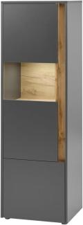 Aktenschrank Center in grau matt und Eiche Wotan 50 x 158 cm