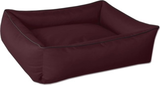 BedDog Hundebett MAX, großes Hundekörbchen aus Cordura, waschbares Hundebett mit Rand, Hundesofa vier-eckig (XL) ca. 100x85x23cm, CHERRY (bordeaux)