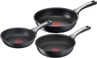 Tefal G25991 Unlimited On Pfannenset 3-teilig | mit kratzfester Titanium Antihaft-Beschichtung | Thermo-Signal | PFOA-frei | geeignet für Herdarten | Induktionsherde | 20 cm, 24 cm, 28 cm