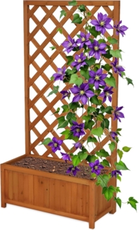 Spetebo Pflanzkübel Holz Blumenkasten mit Spalier und Rankhilfe (Anzahl, 1 St, Stück), mit integrierter Rankhilfe